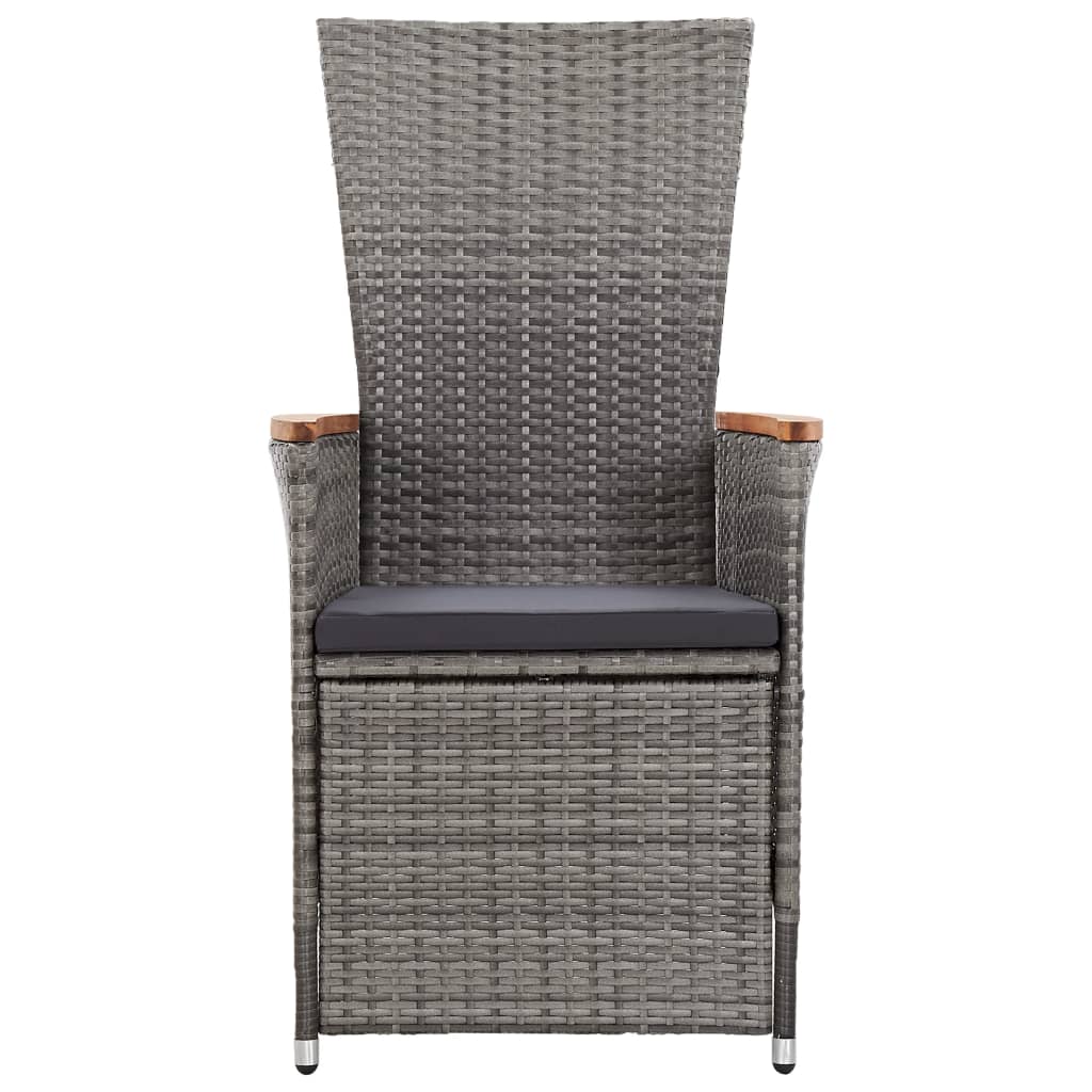 Set da Pranzo da Giardino 7 pz con Cuscini Grigio