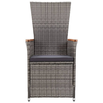 Set da Pranzo da Giardino 9 pz con Cuscini Grigio