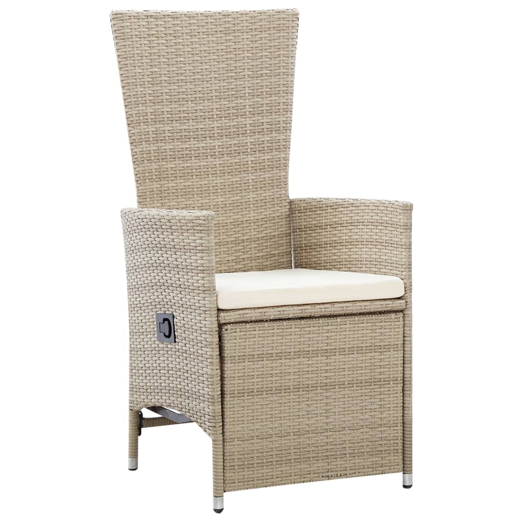 Set da Pranzo da Giardino 7 pz con Cuscini Beige