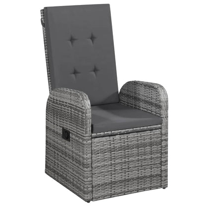 Set da Pranzo da Giardino 7 pz con Cuscini Grigio