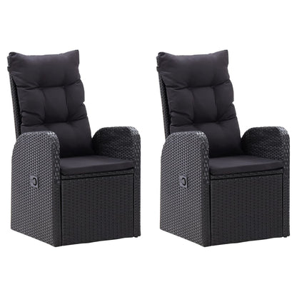 Set da Pranzo da Giardino 9 pz con Cuscini Nero