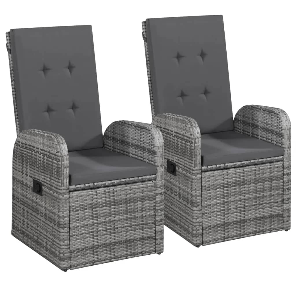 Set da Pranzo da Giardino 9 pz con Cuscini Grigio