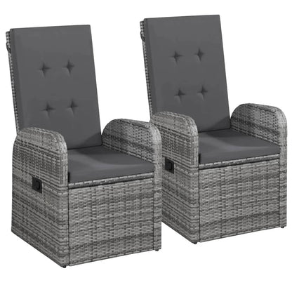 Set da Pranzo da Giardino 9 pz con Cuscini Grigio