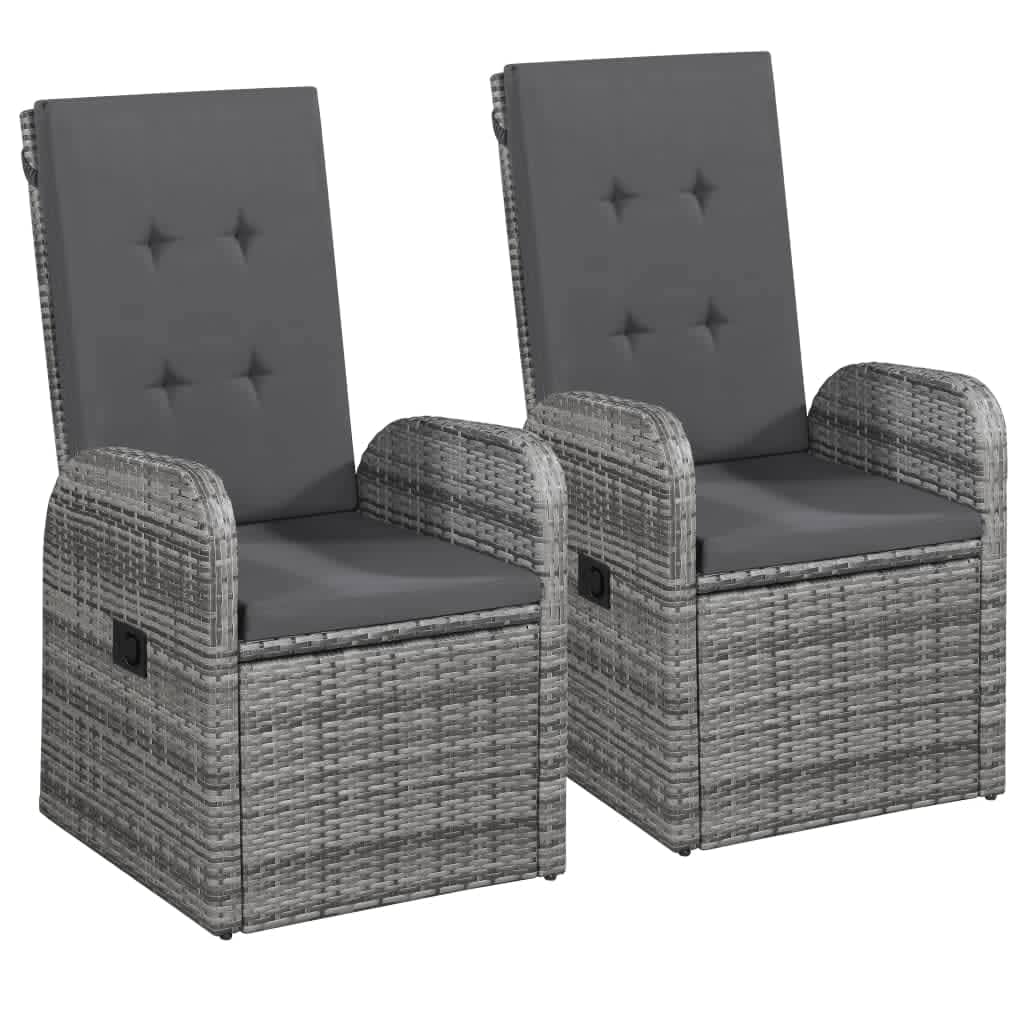 Set da Pranzo da Giardino 9 pz con Cuscini Grigio