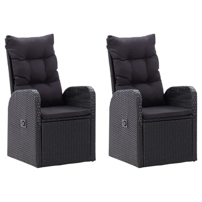 Set da Pranzo da Giardino 9 pz con Cuscini Nero
