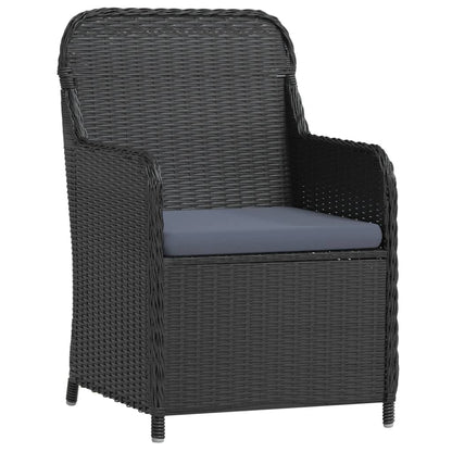 Set da Pranzo da Giardino 3 pz con Cuscini Nero