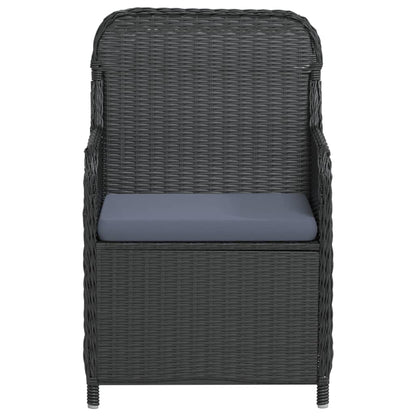 Set da Pranzo da Giardino 3 pz con Cuscini Nero