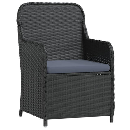 Set da Pranzo da Giardino 3 pz con Cuscini Nero