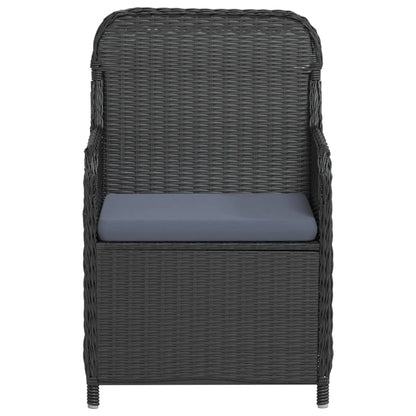 Set da Pranzo da Giardino 3 pz con Cuscini Nero