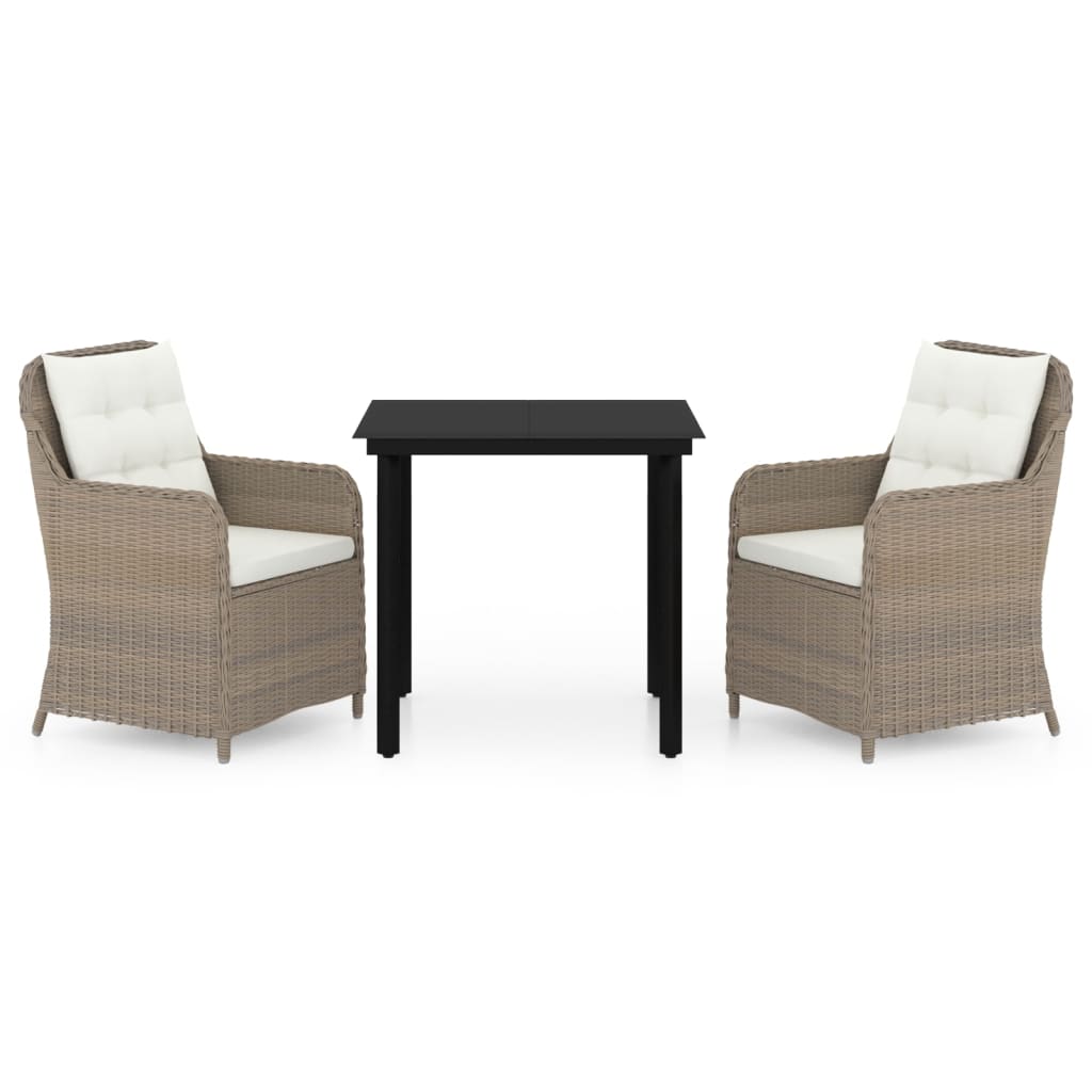 Set da Pranzo da Giardino 3 pz Marrone