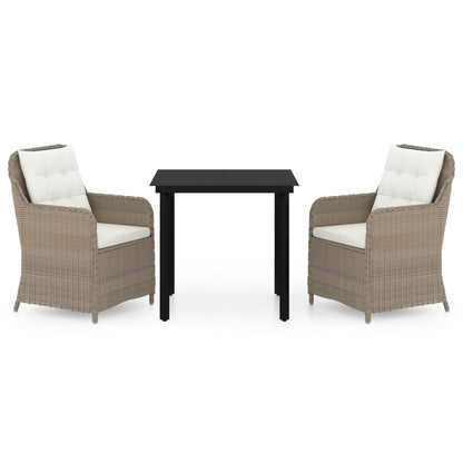 Set da Pranzo da Giardino 3 pz Marrone