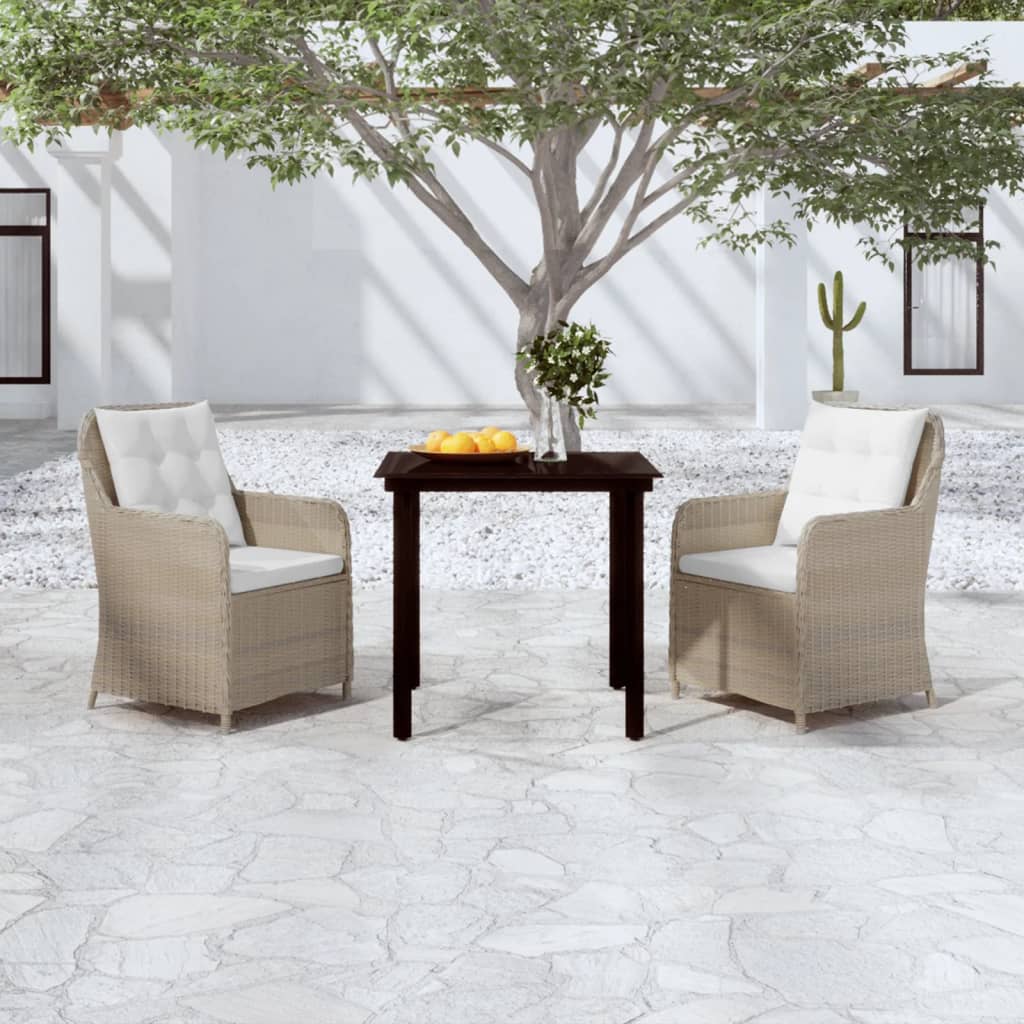 Set da Pranzo da Giardino 3 pz Marrone