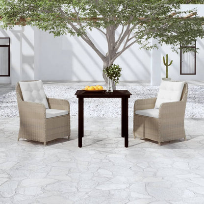 Set da Pranzo da Giardino 3 pz Marrone