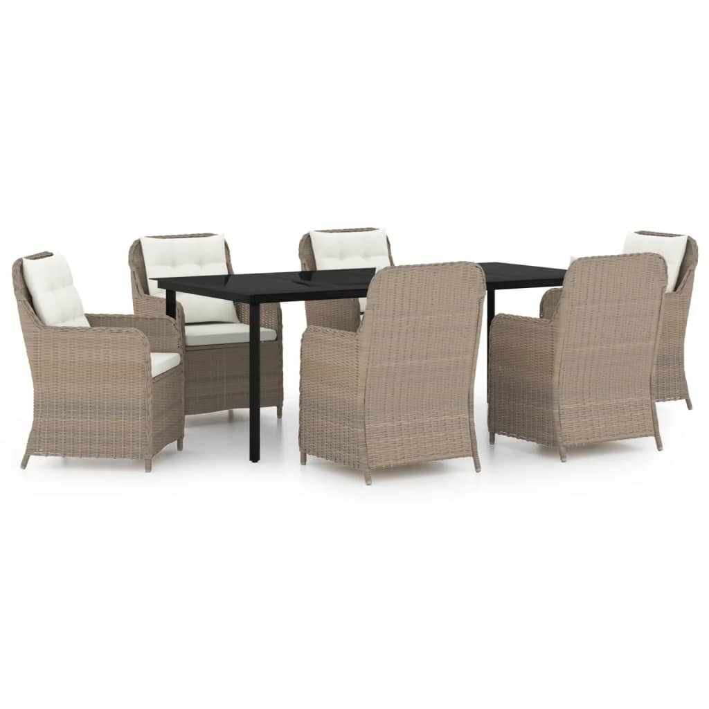 Set da Pranzo da Giardino 7 pz Marrone