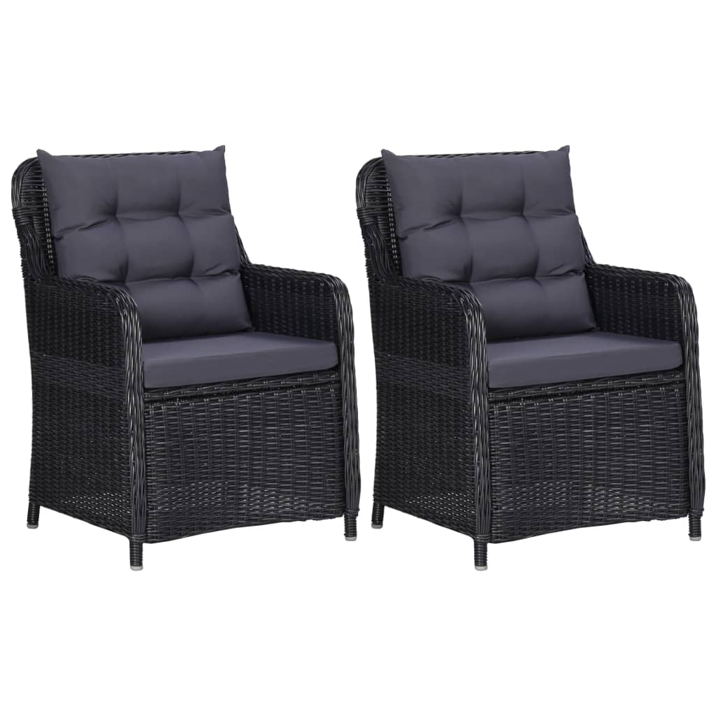 Set da Pranzo da Giardino 3 pz Nero