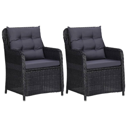 Set da Pranzo da Giardino 3 pz Nero