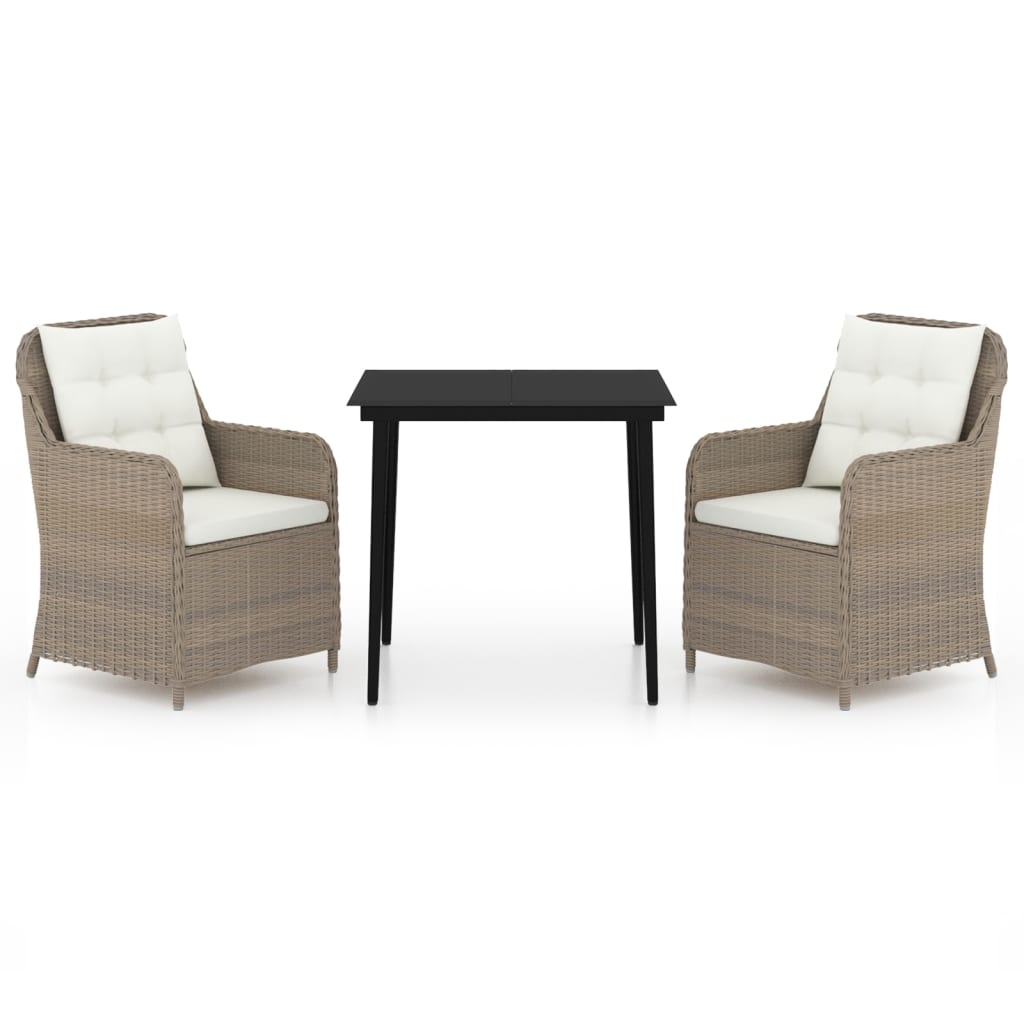Set da Pranzo da Giardino 3 pz Marrone