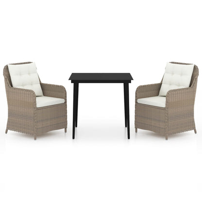 Set da Pranzo da Giardino 3 pz Marrone