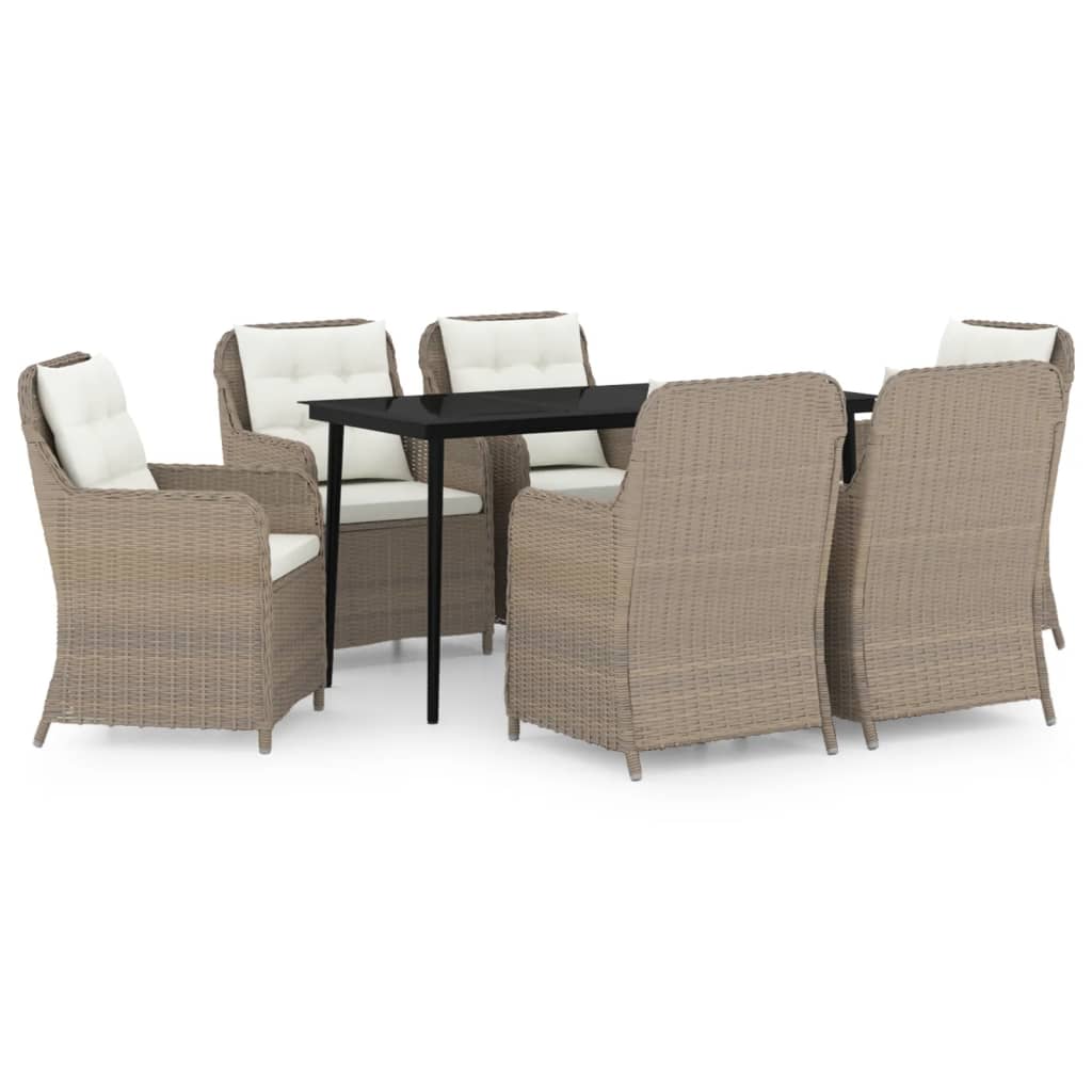 Set da Pranzo da Giardino 7 pz Marrone