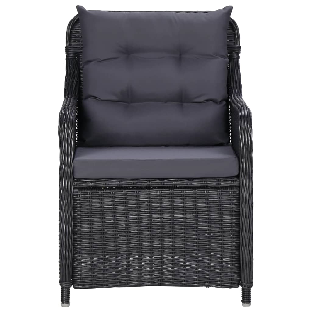 Set da Pranzo da Giardino 3 pz Nero