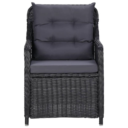 Set da Pranzo da Giardino 3 pz Nero