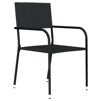 Set Mobili da Pranzo da Giardino 9 pz Nero