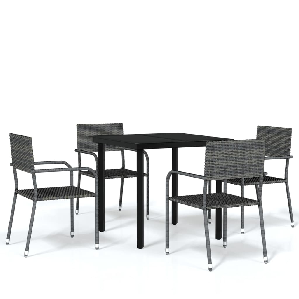 Set Mobili da Pranzo da Giardino 5 pz Grigio
