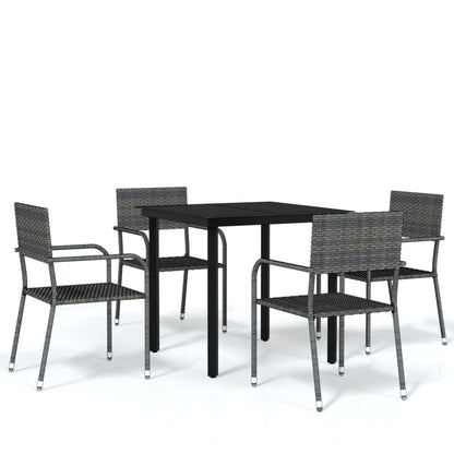Set Mobili da Pranzo da Giardino 5 pz Grigio