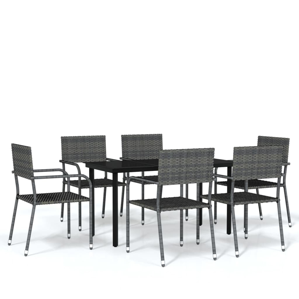 Set Mobili da Pranzo da Giardino 7 pz Grigio