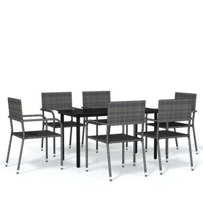 Set Mobili da Pranzo da Giardino 7 pz Grigio