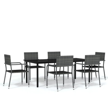 Set Mobili da Pranzo da Giardino 7 pz Grigio