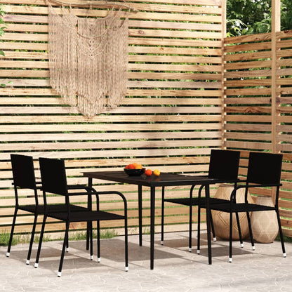 Set Mobili da Pranzo da Giardino 5 pz Nero