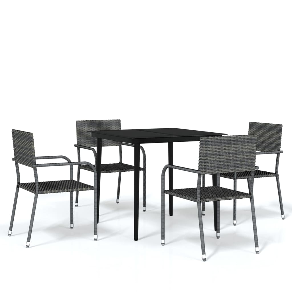 Set Mobili da Pranzo da Giardino 5 pz Grigio