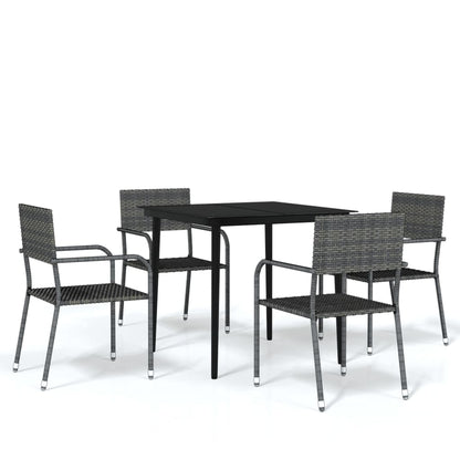 Set Mobili da Pranzo da Giardino 5 pz Grigio