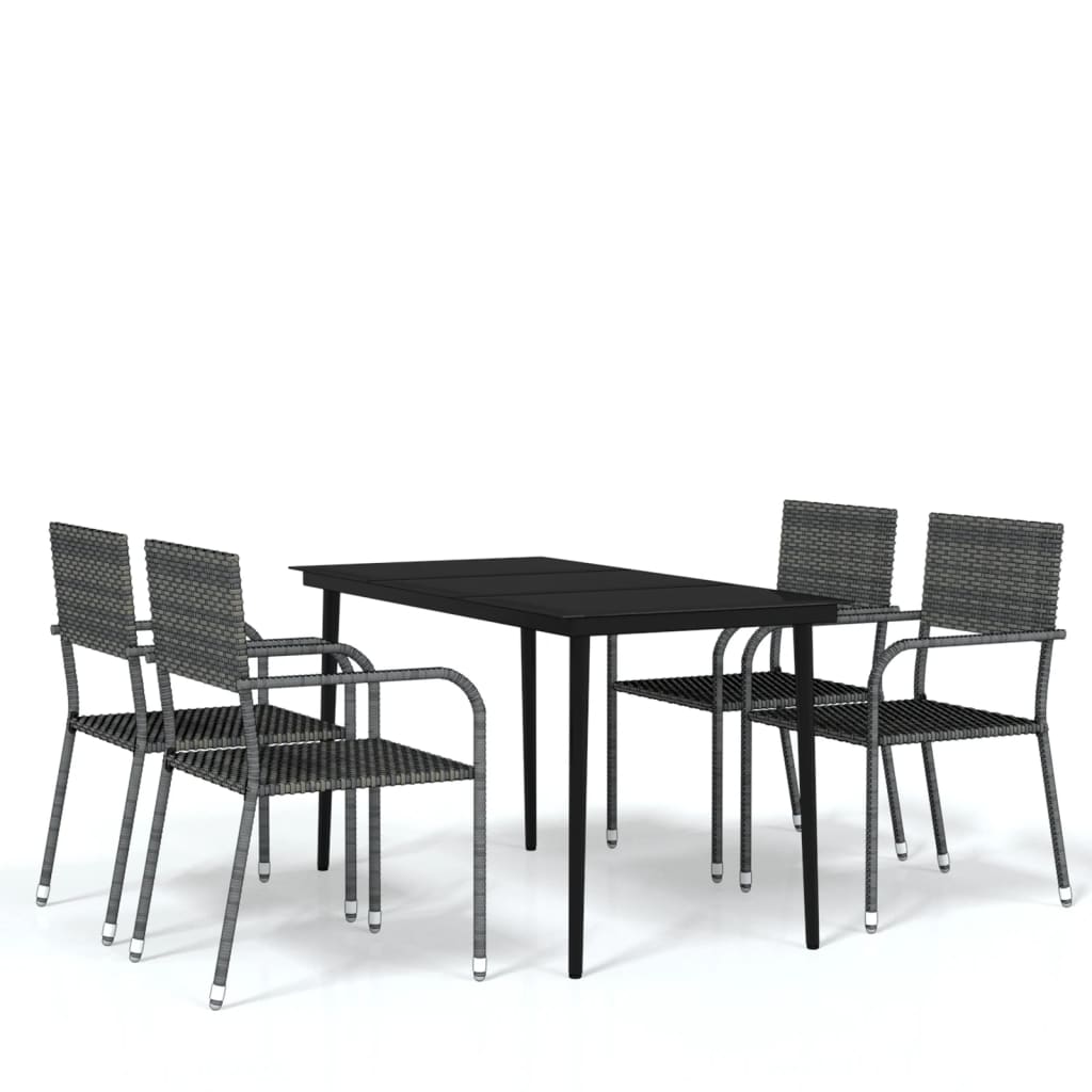 Set Mobili da Pranzo da Giardino 5 pz Grigio