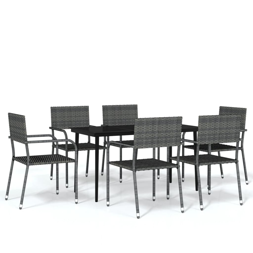 Set Mobili da Pranzo da Giardino 7 pz Grigio
