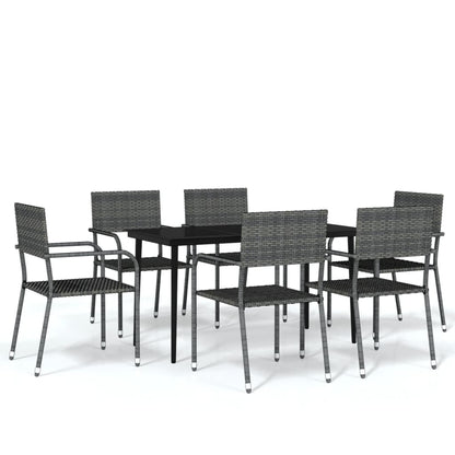 Set Mobili da Pranzo da Giardino 7 pz Grigio