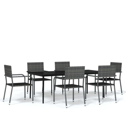 Set Mobili da Pranzo da Giardino 7 pz Grigio