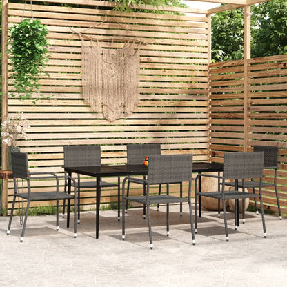 Set Mobili da Pranzo da Giardino 7 pz Grigio