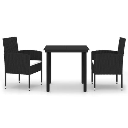 Set da Pranzo da Giardino 3 pz Nero