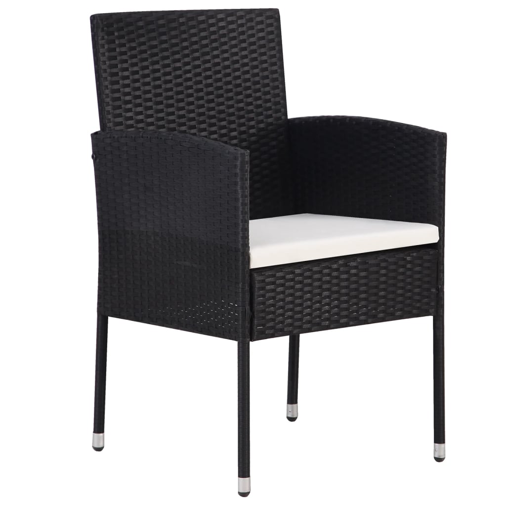 Set da Pranzo da Giardino 3 pz Nero