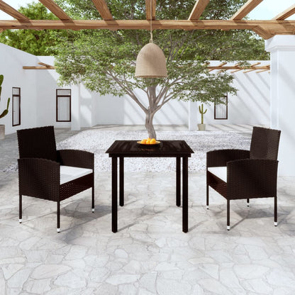 Set da Pranzo da Giardino 3 pz Nero
