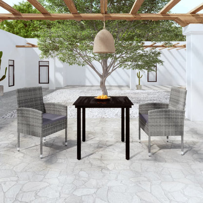 Set da Pranzo da Giardino 3 pz Antracite