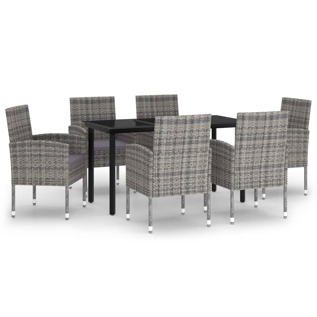 Set da Pranzo da Giardino 7 pz Antracite