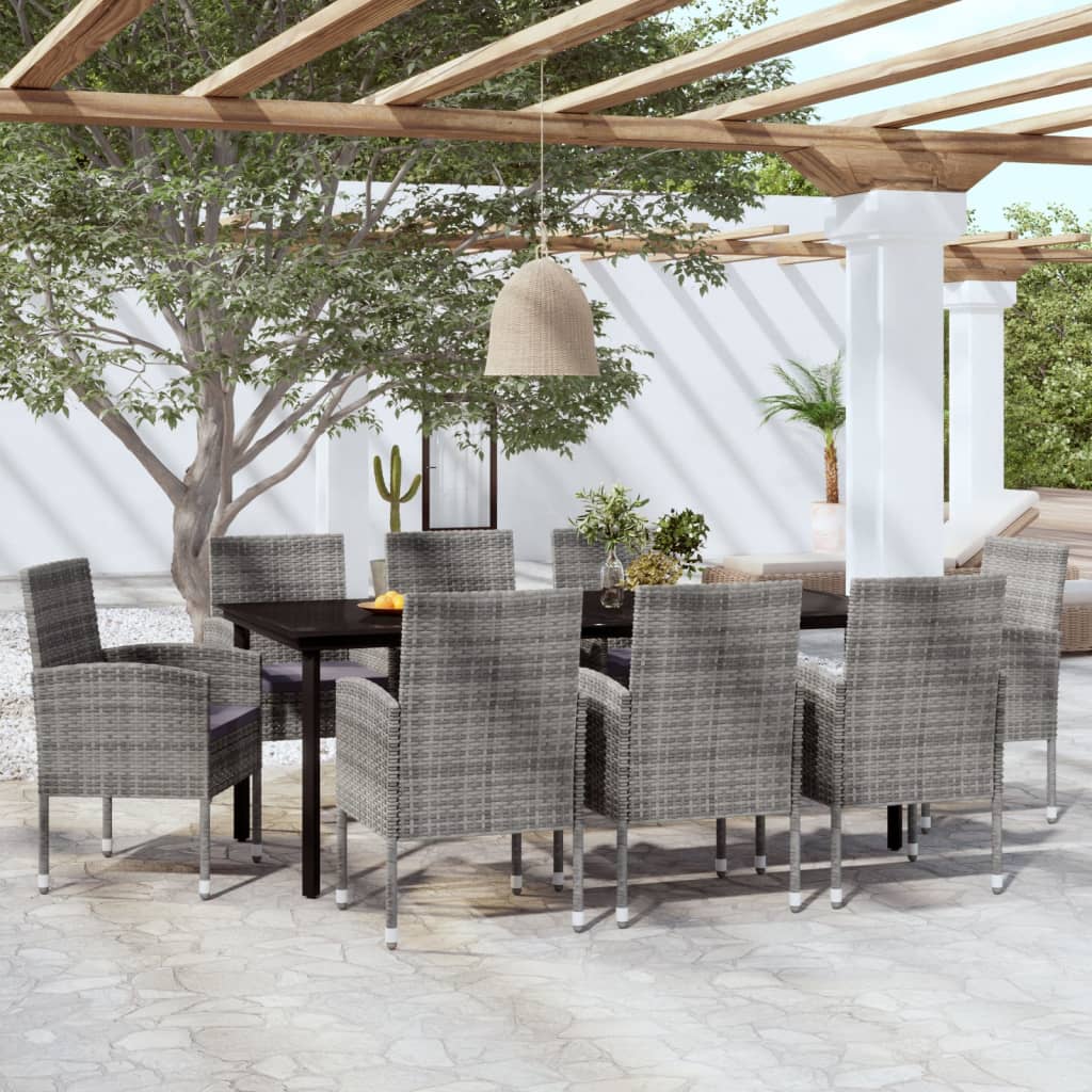 Set da Pranzo da Giardino 9 pz Antracite