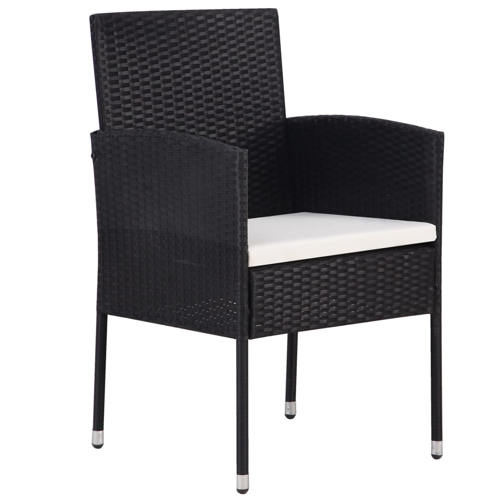 Set da Pranzo da Giardino 3 pz Nero