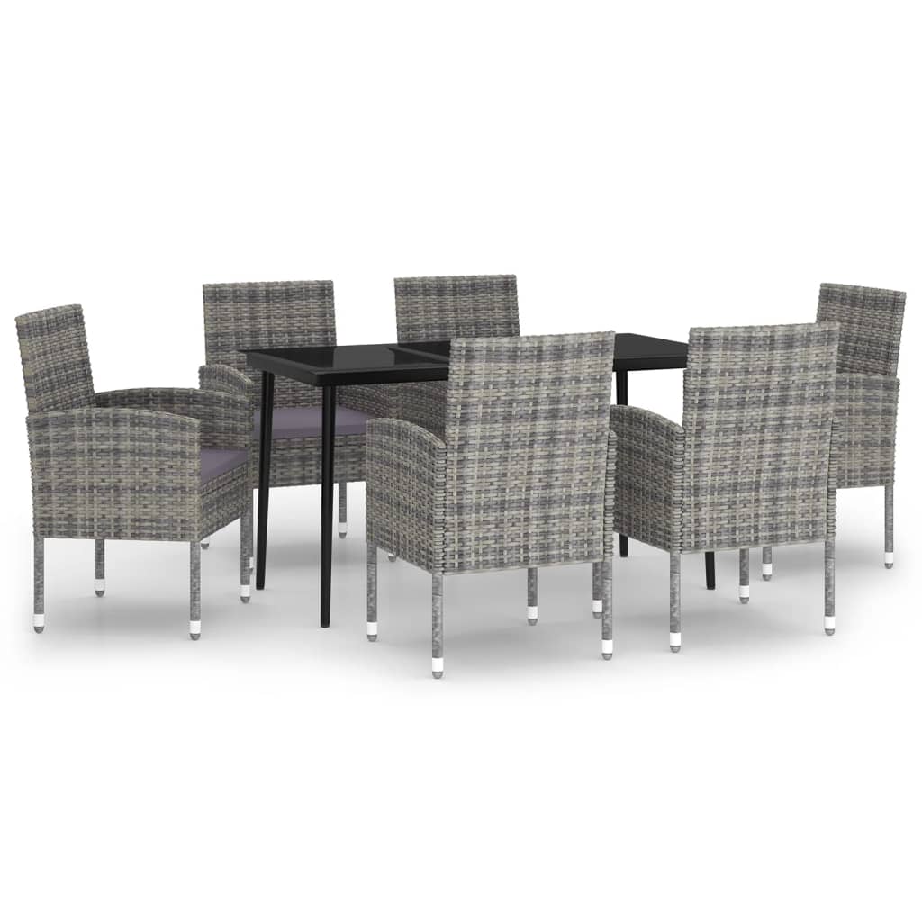 Set da Pranzo da Giardino 7 pz Antracite