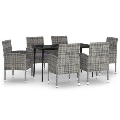 Set da Pranzo da Giardino 7 pz Antracite