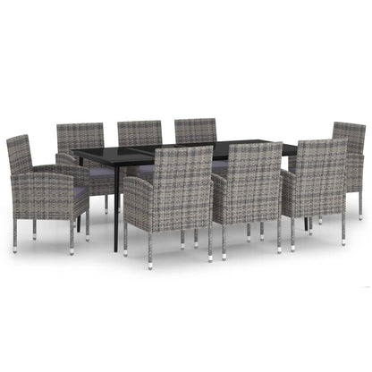Set da Pranzo da Giardino 9 pz Antracite