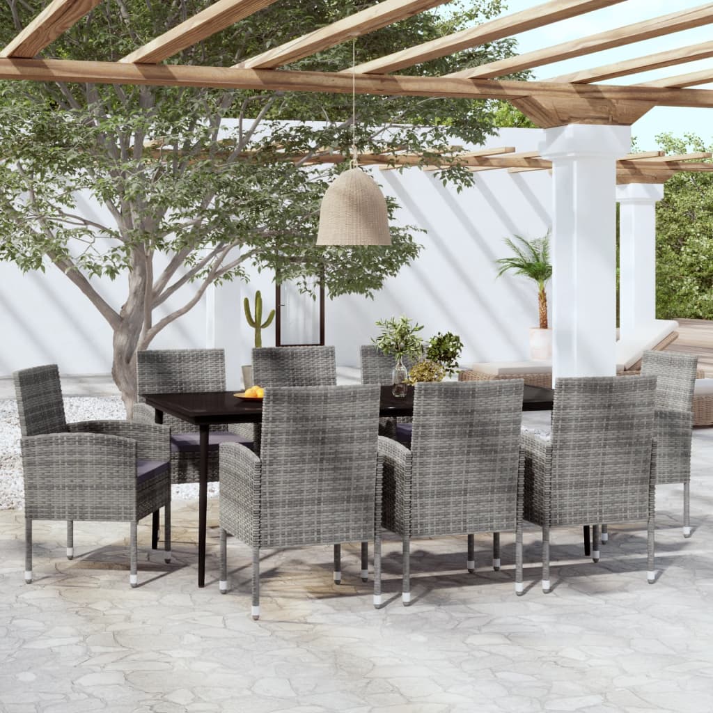 Set da Pranzo da Giardino 9 pz Antracite